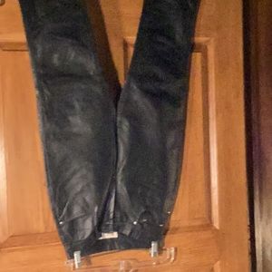 Leather pants,genuine leather, size 4p, 27 inch waist 36 inseam